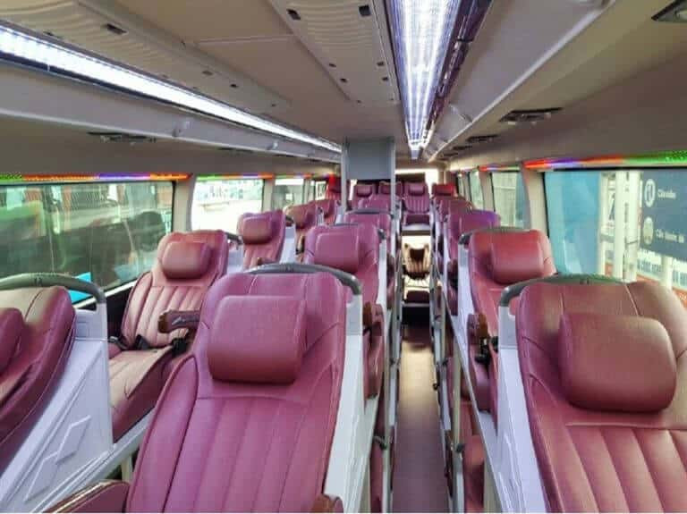 Không gian bên trong xe khách Kiên Cường sạch sẽ
