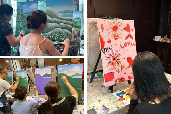 Không gian workshop vẽ tranh đầy cảm hứng tại Tipsy Art