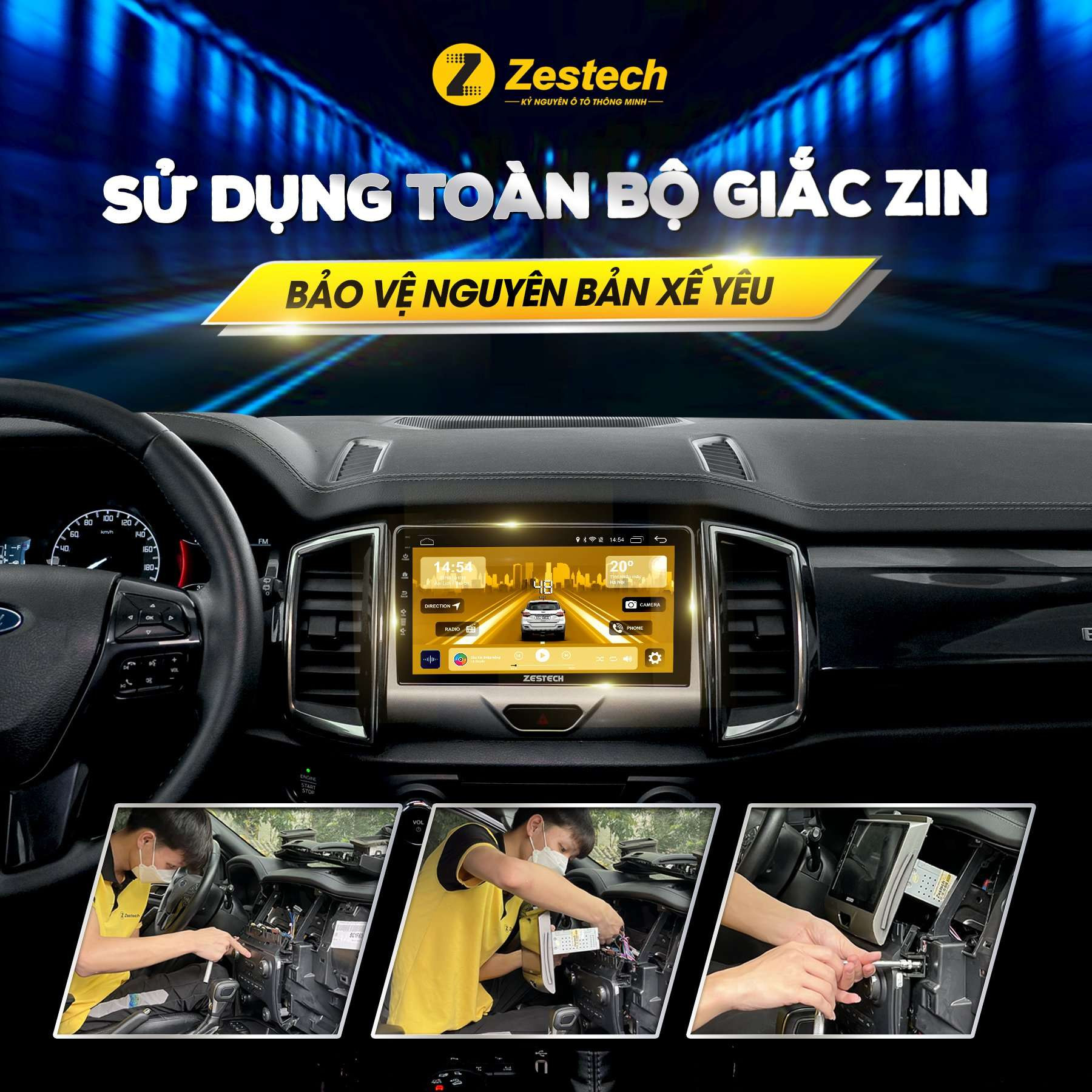 Lắp đặt màn hình Zestech trên xe ô tô đảm bảo kết nối nguyên bản