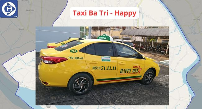 Logo và số điện thoại Happy Taxi Ba Tri