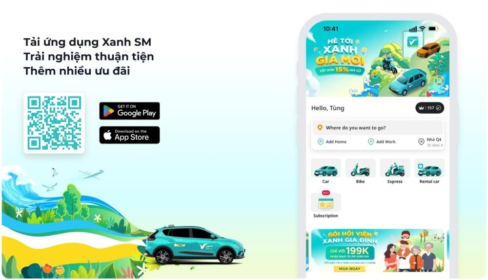 Mã QR tải ứng dụng Xanh SM để đặt taxi Phú Yên dễ dàng