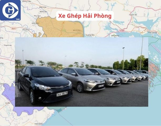 Màn hình điện thoại hiển thị ứng dụng đặt xe ghép Hải Phòng