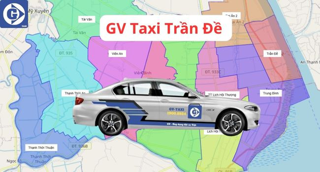Màn hình điện thoại hiển thị việc đặt taxi công nghệ ở Trần Đề