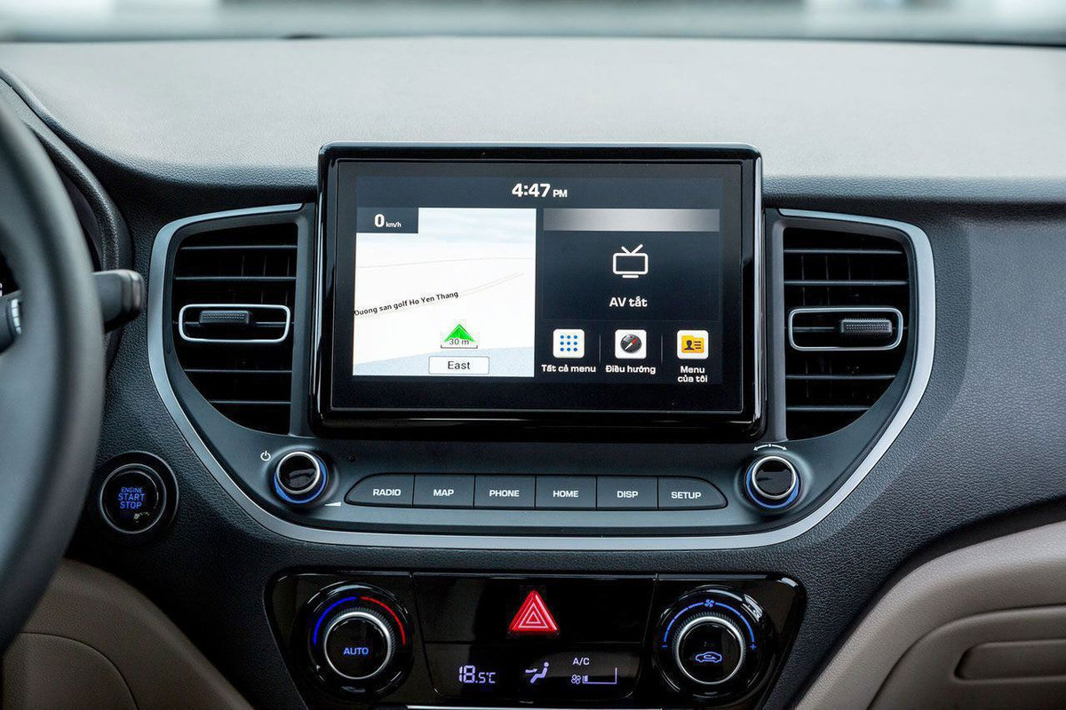Màn hình giải trí 8 inch trên Hyundai Accent 2022 tích hợp Apple CarPlay