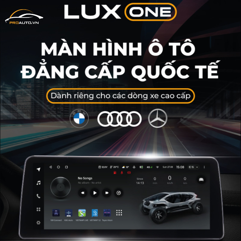 Màn hình Teyes Lux One cao cấp tích hợp hoàn hảo vào nội thất xe sang trọng.