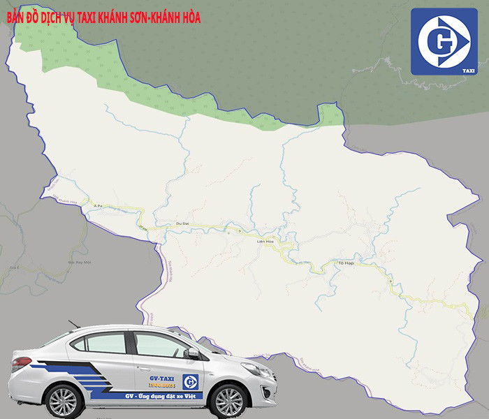 Màn hình ứng dụng đặt taxi trực tuyến cho khu vực Khánh Sơn