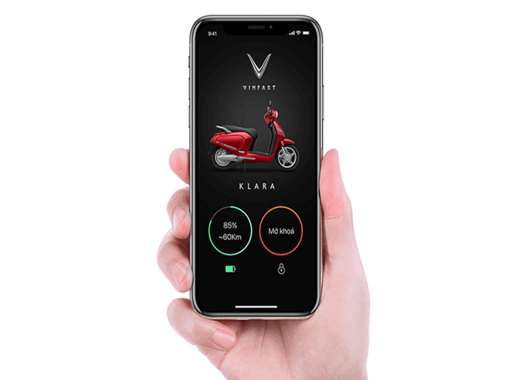 Màn hình ứng dụng VinFast E-Scooter giúp định vị trạm sạc xe máy điện nhanh chóng