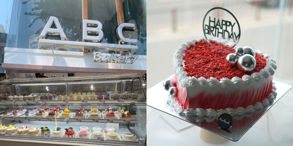 Mặt tiền cửa hàng ABC Bakery, một tiệm bánh kem nổi tiếng tại Gò Vấp với lịch sử lâu đời
