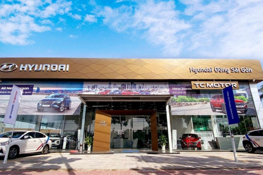 Mặt tiền hiện đại của Đại lý Hyundai Đông Sài Gòn tại Thủ Đức