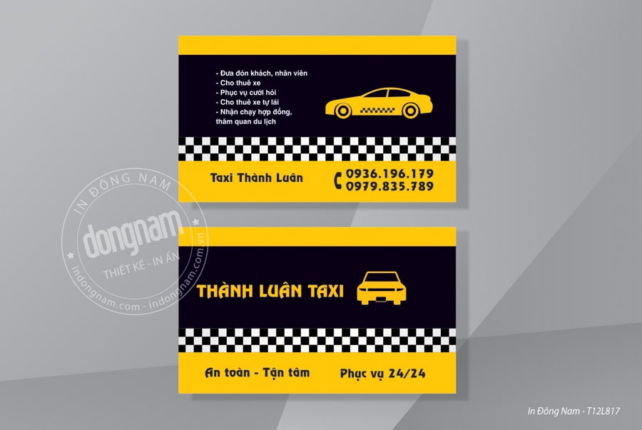 Mẫu card visit taxi gia đình đơn giản, nổi bật số điện thoại liên hệ