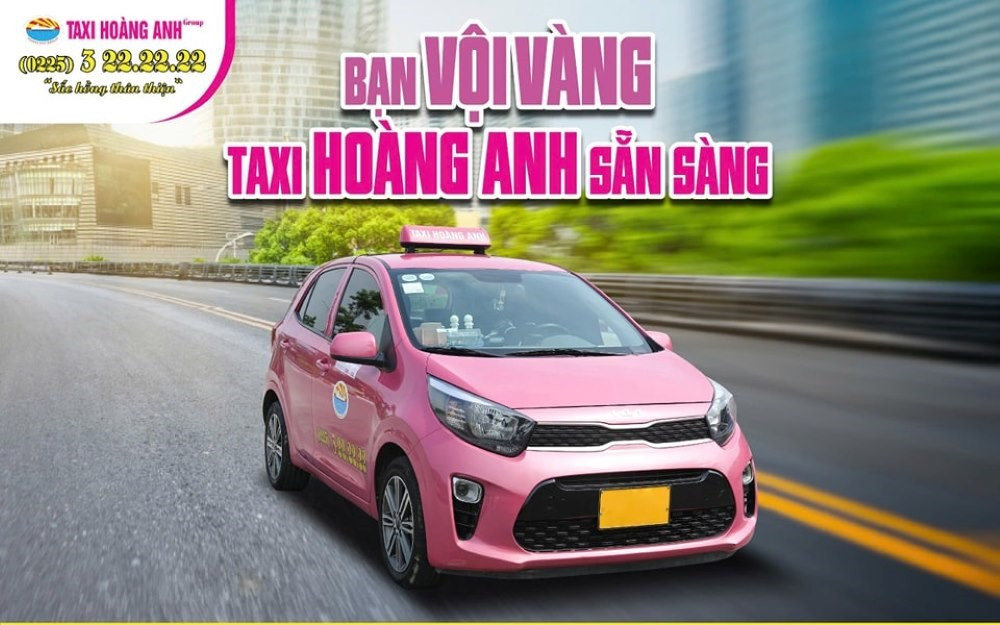 Màu hồng thương hiệu của Taxi Hoàng Anh Kiến Thụy Hải Phòng
