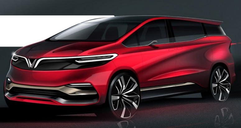 Mẫu thiết kế MPV điện 7 chỗ được đề xuất của VinFast, thể hiện sự sang trọng và tiện nghi cho dịch vụ vận tải.