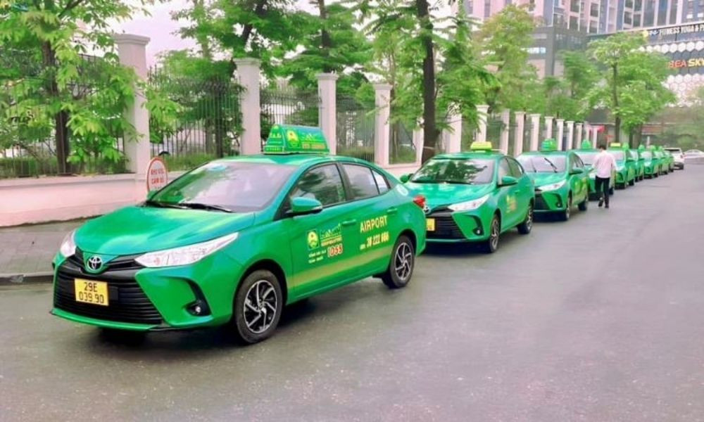 Màu xanh đặc trưng của taxi Mai Linh dễ nhận biết tại Đồng Nai