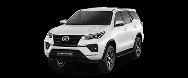 Mẫu xe SUV Toyota Fortuner 2024 khoe sắc trắng tinh tế và hiện đại.