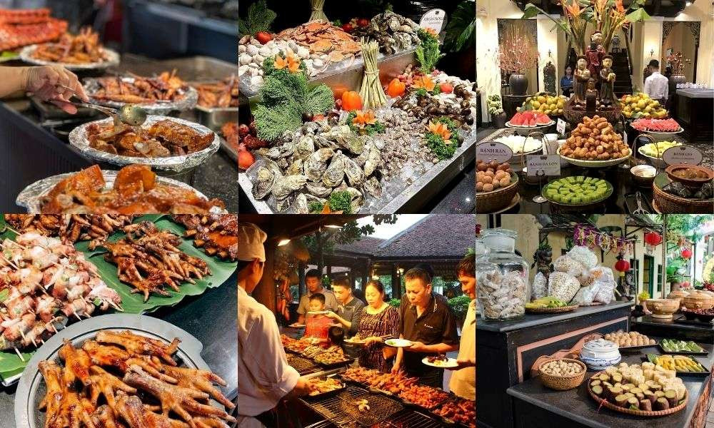 Menu Buffet Sen Tây Hồ với nhiều lựa chọn phong phú