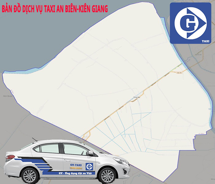 Minh họa đặt xe taxi trên ứng dụng di động tại An Biên Kiên Giang