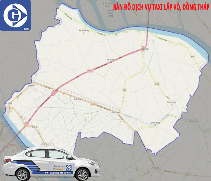Minh họa việc sử dụng ứng dụng để gọi xe taxi Lấp Vó Đồng Tháp