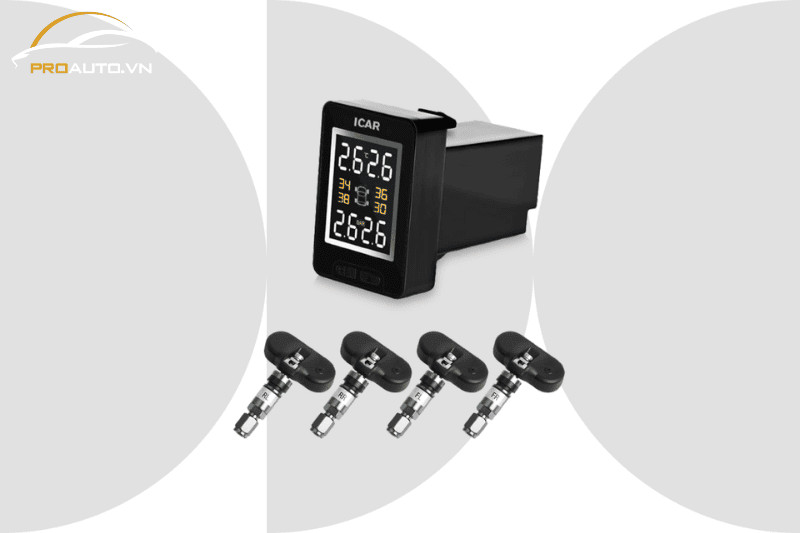 Mô tả cảm biến áp suất lốp ICAR Ellisafe C397 với màn hình hiển thị