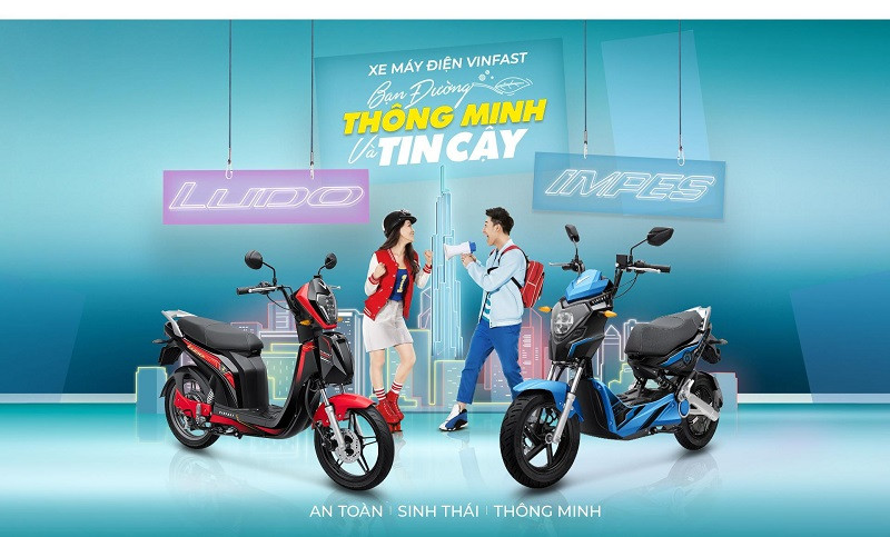 Mô tả xe máy điện VinFast Impes Ludo, chế độ Eco, vận hành êm ái