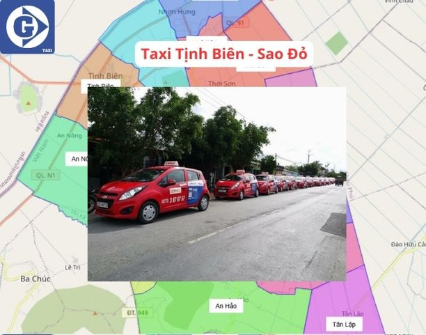 Một chiếc taxi Sao Đỏ đang hoạt động tại khu vực Tịnh Biên