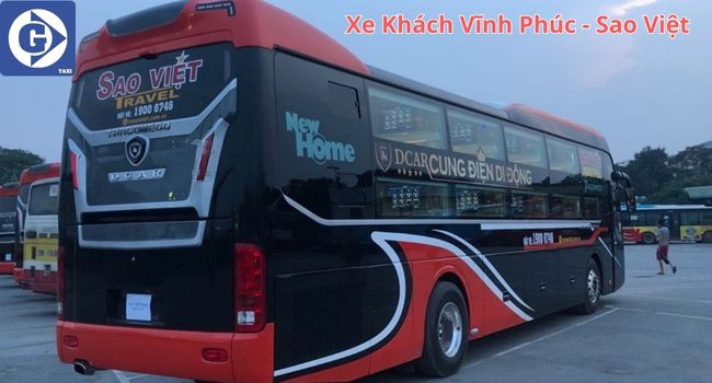 Một chiếc xe của hãng Sao Việt phục vụ hành khách tuyến Vĩnh Phúc