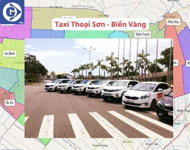 Một chiếc xe của Nguyễn Khoa Taxi ở Thoại Sơn