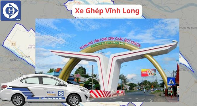 Một chiếc xe ôtô đang chạy, biểu trưng cho dịch vụ xe ghép Vĩnh Long