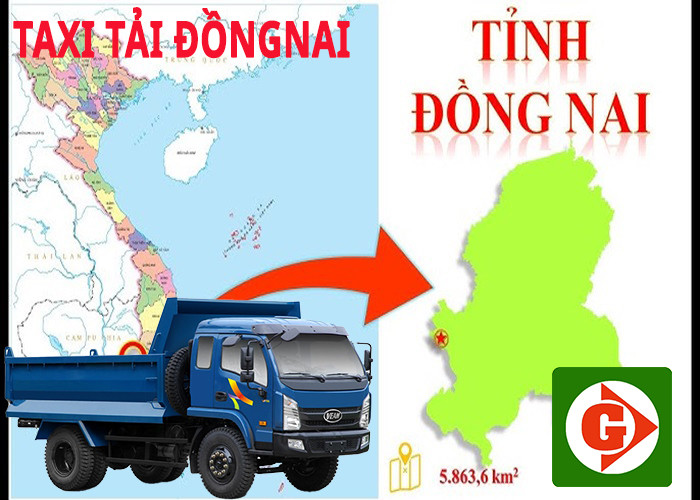 Một chiếc xe tải màu trắng và logo ứng dụng đặt xe