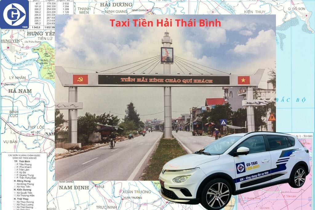 Một chiếc xe taxi hoạt động tại khu vực Tiền Hải Thái Bình, minh họa cho các dịch vụ vận chuyển hành khách.