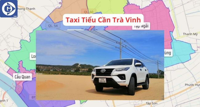 Một chiếc xe taxi Tiểu Cần sẵn sàng phục vụ khách hàng di chuyển tại Trà Vinh