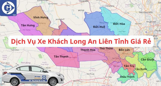 Một chuyến xe khách Long An đang chờ đón khách tại bến.