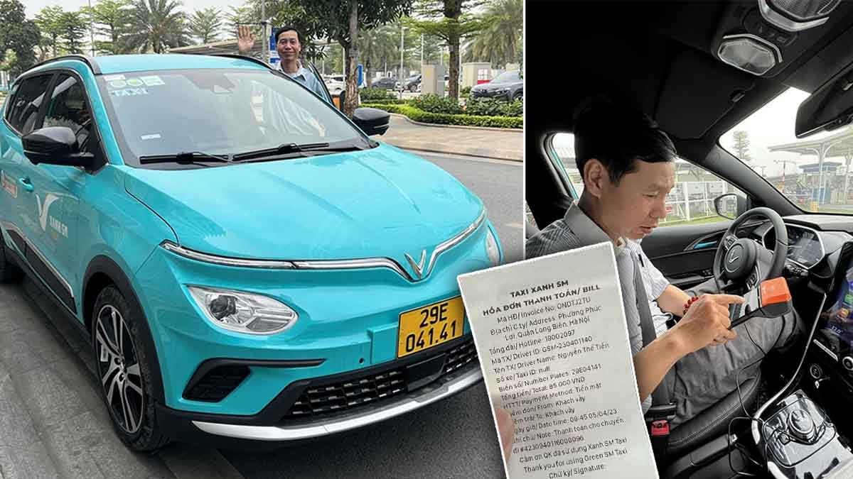 Một hàng xe taxi VinFast Thanh Hoá màu xanh Xanh SM đang chờ đợi, tượng trưng cho sự phát triển của dịch vụ taxi điện tại Thanh Hoá.