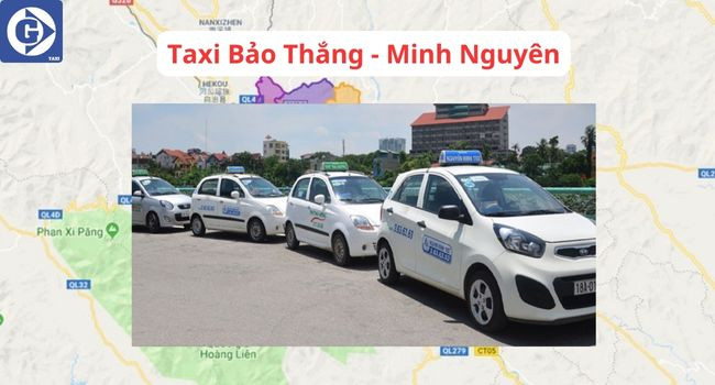 Một xe taxi của hãng Minh Nguyên phục vụ ở Bảo Thắng