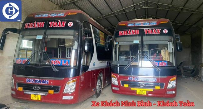 Ngoại thất của một xe khách hoạt động ở Ninh Bình