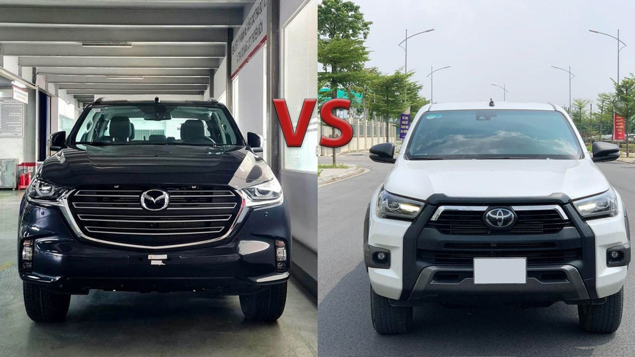 Ngoại thất mạnh mẽ của Toyota Hilux 2016 và Mazda BT-50 2016
