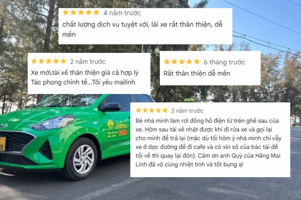 Nhờ dịch vụ tốt và sự trung thực của đội ngũ tài xế, taxi Mai Linh nhận được nhiều phản hồi tốt