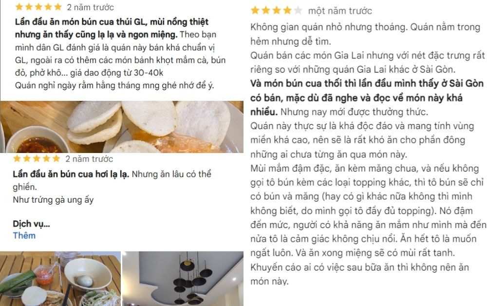 Những vị khách lần đầu trải nghiệm cũng ấn tượng với món bún cua thối