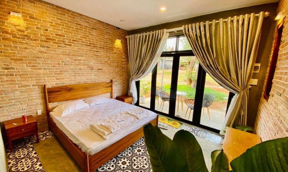 Nội thất của Paksong Farmstay Gia Lai được thiết kế hài hòa giữa nét hiện đại và cổ điển