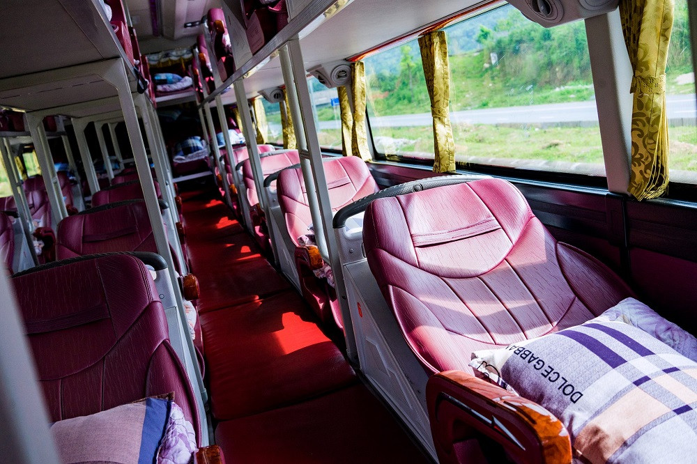 Nội thất tiện nghi của xe giường nằm Trung Yến, lý tưởng cho hành trình đến Hà Giang