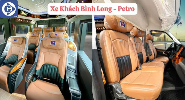 Nội thất tiện nghi trên xe khách Bình Long - Petro