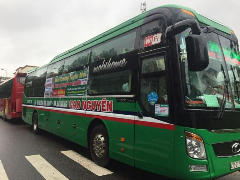 Nội thất xe giường nằm nhà xe Cao Nguyên trên tuyến Đà Nẵng Pleiku
