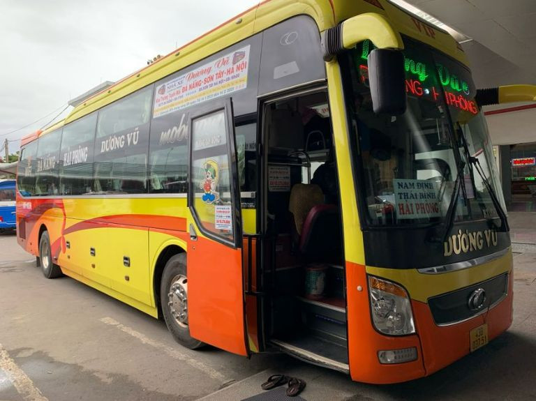 Nội thất xe khách giường nằm 40 chỗ của nhà xe Dương Vũ tuyến Đà Nẵng Hà Tĩnh