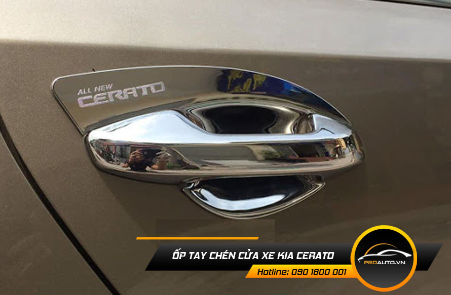 Ốp tay chén cửa mạ crom cho xe Kia Cerato
