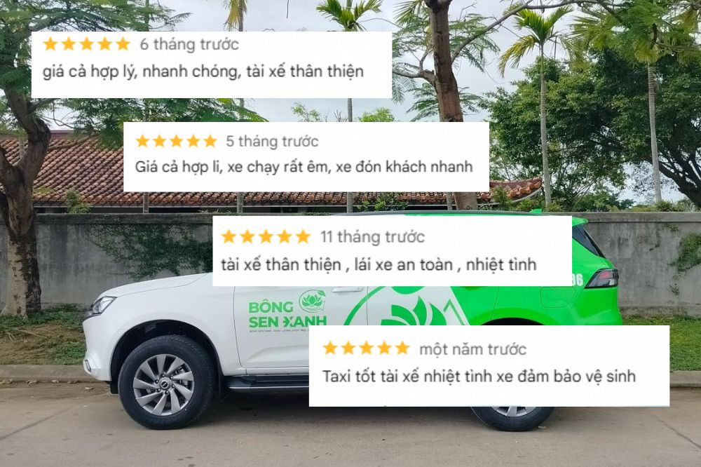 Phản hồi của khách hàng về chất lượng dịch vụ taxi Bông Sen Xanh tại An Nhơn