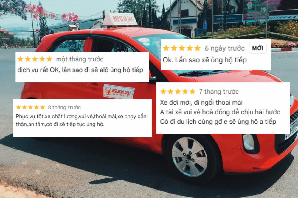 Phản hồi tích cực của khách hàng về chất lượng dịch vụ của Taxi Sao Đỏ
