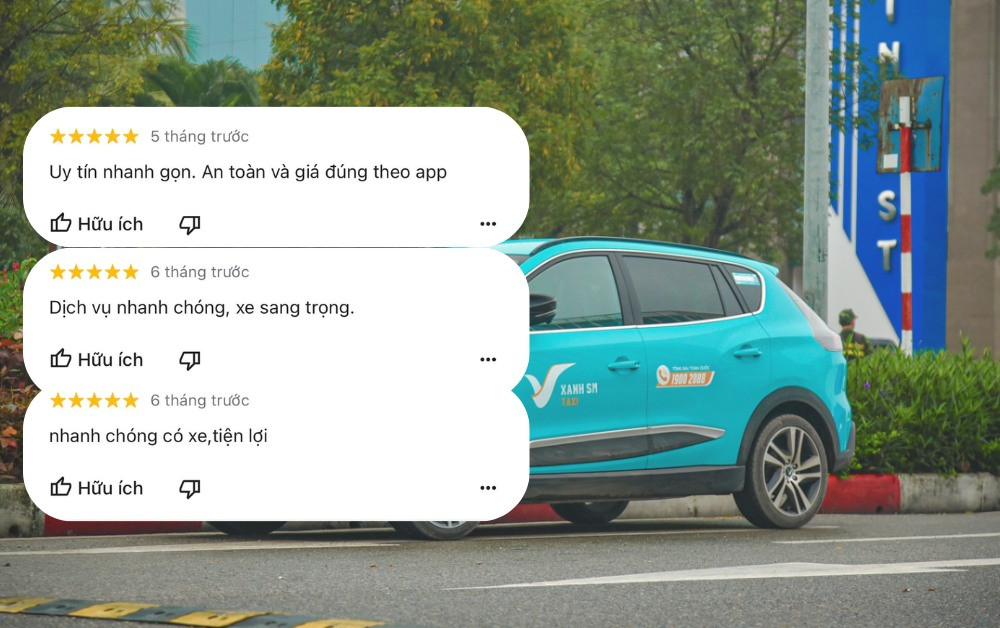 Phản hồi tích cực của khách hàng về Taxi Xanh SM