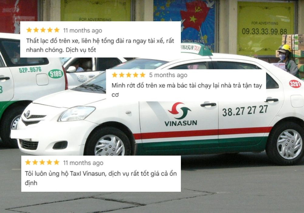 Phản hồi tích cực của người dùng về dịch vụ taxi Vinasun chất lượng tại Thủ Dầu Một