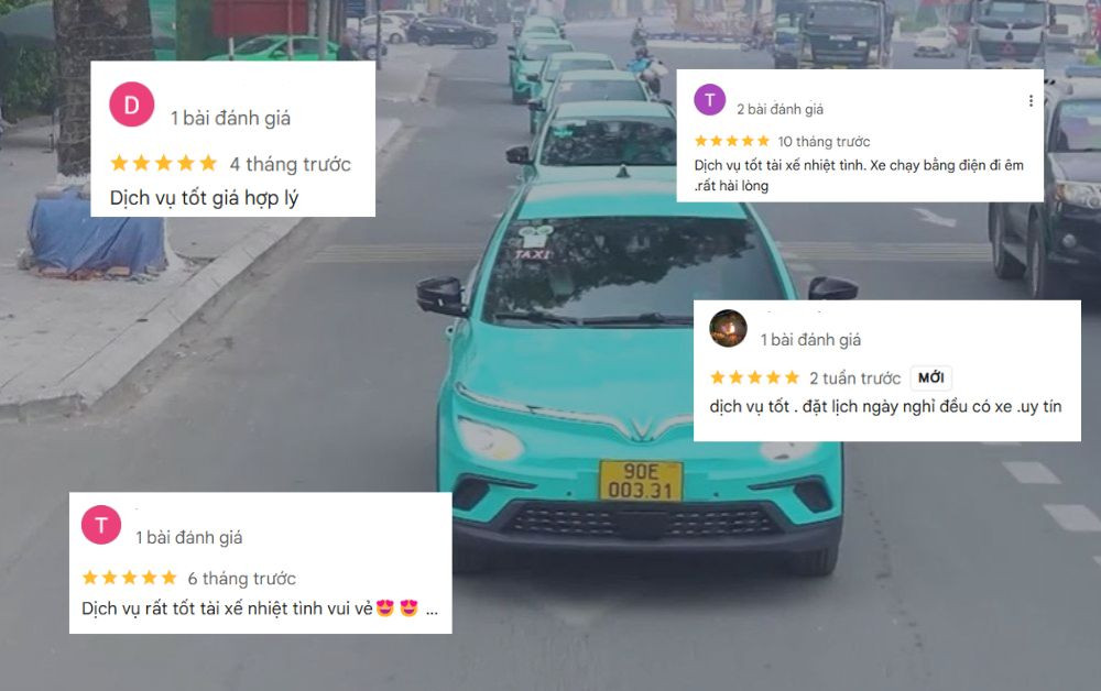 Phản hồi tích cực từ khách hàng về dịch vụ **taxi xanh phủ lý** của Xanh SM