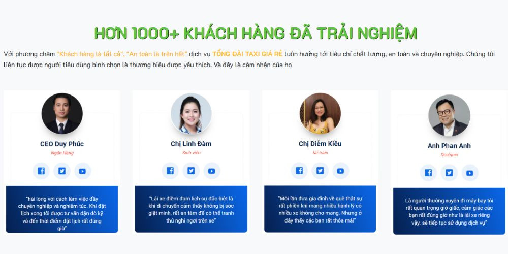 Phản hồi tích cực từ khách hàng về dịch vụ Tổng Đài Taxi Giá Rẻ, nhấn mạnh sự hài lòng về giá cả và chất lượng ở Bến Lức