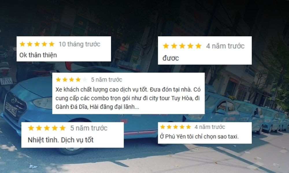 Phản hồi tích cực về chất lượng dịch vụ của Taxi Sao tại Phú Yên